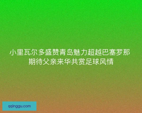 小里瓦尔多盛赞青岛魅力超越巴塞罗那 期待父亲来华共赏足球风情