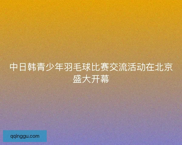 中日韩青少年羽毛球比赛交流活动在北京盛大开幕 中日韩青少年羽毛球比赛交流活动在北京盛大开幕