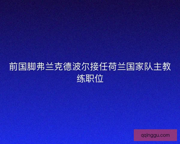 前国脚弗兰克德波尔接任荷兰国家队主教练职位 前国脚弗兰克德波尔接任荷兰国家队主教练职位